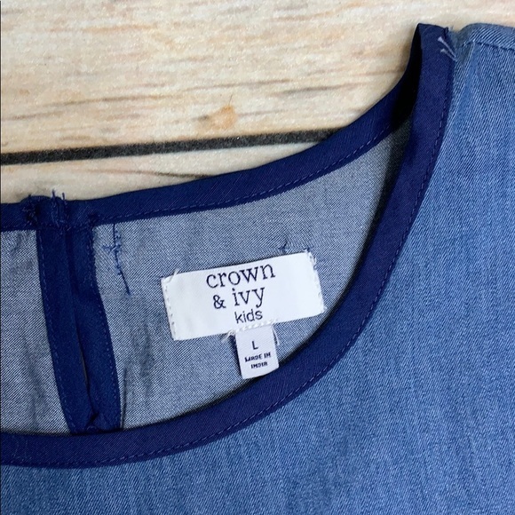 🌟HoST PiCK🌟 Girls chambray tired swing top - Picture 4 of 4